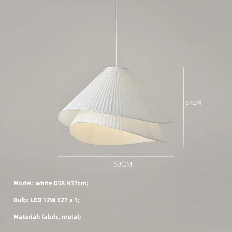 DecorBites™ E27 Fabric Chandelier Modern Bedroom LED Pendant Lights Nordic Decor Hanging Lamp