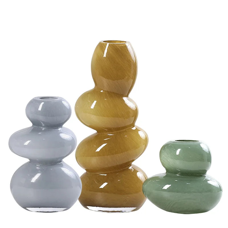 DecorBites™ Geometric Glass Vase Stackable Terrarium Home Decor Flower Arrangement Holder