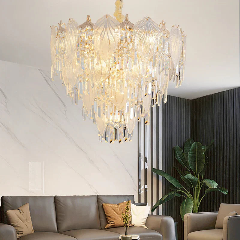 DecorBites™ French Crystal Chandelier Cream Wind Lighting Elegant Luxury Lights