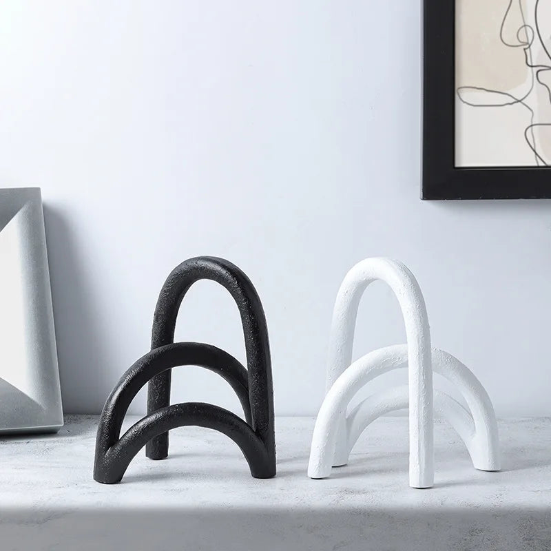 DecorBites™ Abstract Resin Geometry Arch Decor Figurine Craft for Home Decor