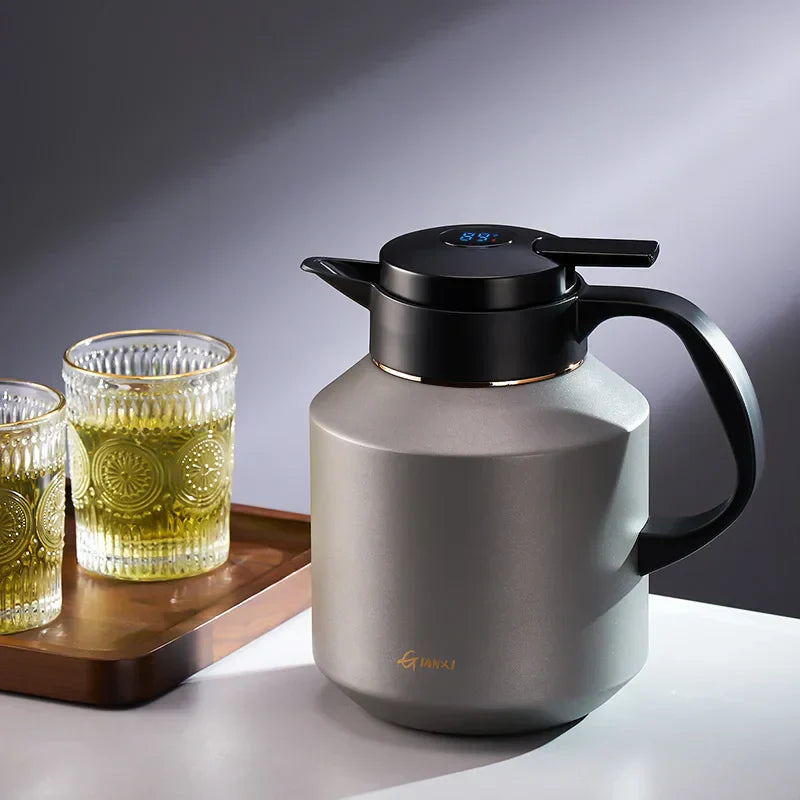 DecorBites™ Insulation Pot: Large Capacity Vacuum Flask with One Key Temperature Display