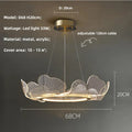 DecorBites™ Ginkgo Acrylic LED Pendant Chandelier Light, Gold Metal, Dimmable, Modern Minimalism