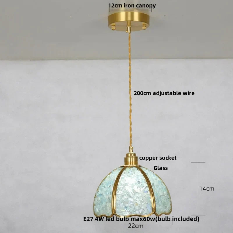 DecorBites™ Crystal Glass LED Pendant Light Fixture for Kitchen Dining Room Bar Luxury Art Decor