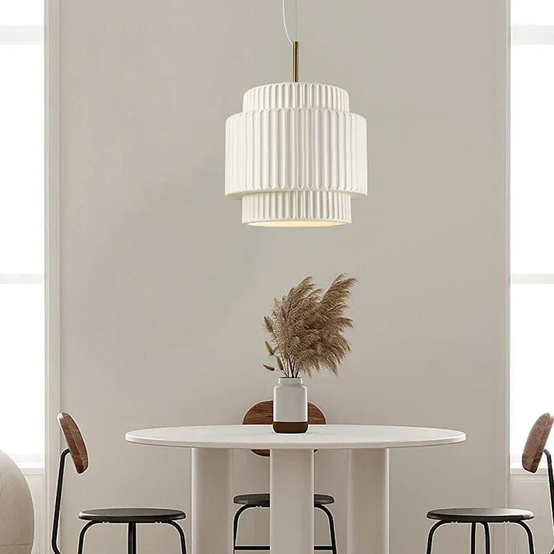 DecorBites™ Cream Wind LED Chandelier: Nordic Minimalist Wabi Sabi Style for Dining Room, Bedroom & Bar