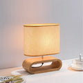 DecorBites™ Creative Nordic Wooden Table Lamp with LED Light and Linen Lampshade