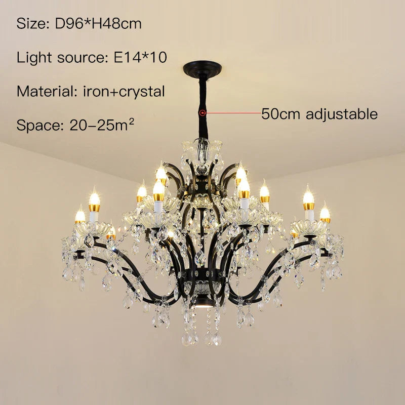 DecorBites™ Crystal Candle Chandelier Lighting: Farmhouse Dining Kitchen Pendant Lamp