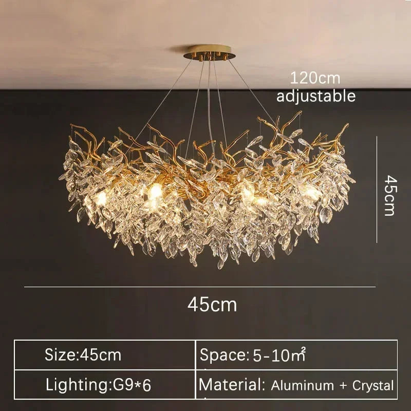 DecorBites™ Crystal Pendant Chandelier for Luxury Dining Living Room LED Lighting