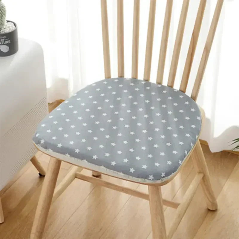DecorBites™ Cotton Hemp Dining Chair Cushion - Nordic Print, Non-Slip, Comfortable Office & Living Decor