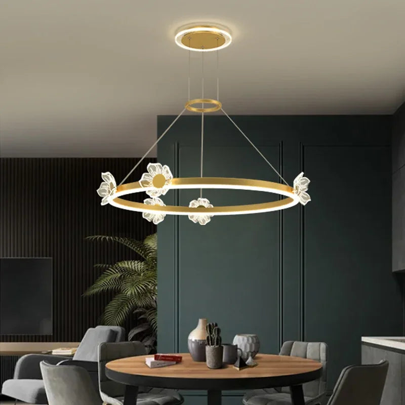 DecorBites™ Gold Butterfly Crystal Chandelier Pendant Light for Elegant Living Room & Restaurant Decoration