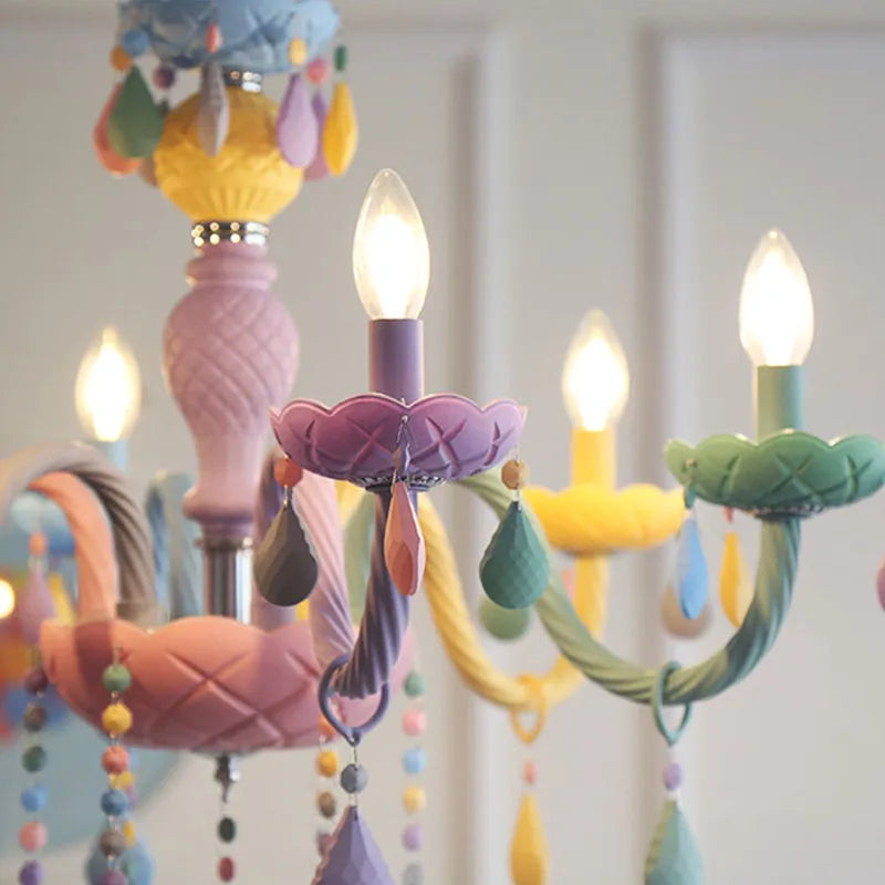 DecorBites™ Kids Room LED Macaron Ceiling Chandelier for Boys Girls Bedroom Decor