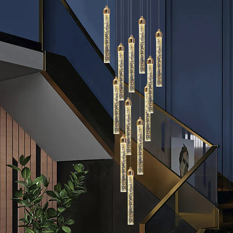 DecorBites™ Deluxe Crystal Chandelier: Modern LED Attic Lamp for Home Decoration