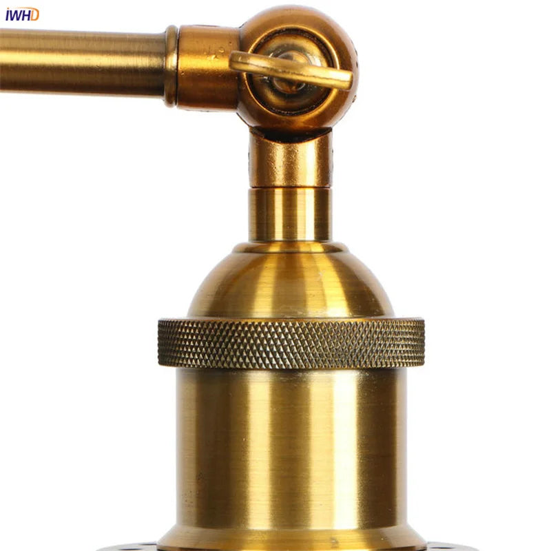 DecorBites™ Gold Industrial LED Wall Lamp for Loft Stair & Bedroom Lighting