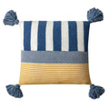 DecorBites™ Knit Stripe Pillow Cover Blue Pink Tassles 45x45cm Soft Living Room Bedroom