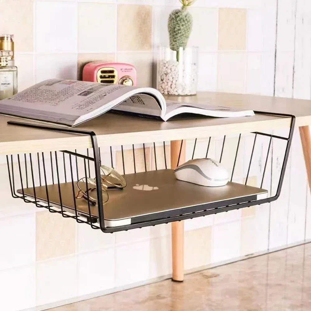 DecorBites™ Kitchen Organizer Shelf Desk Storage Rack Mesh Basket Wardrobe Holders