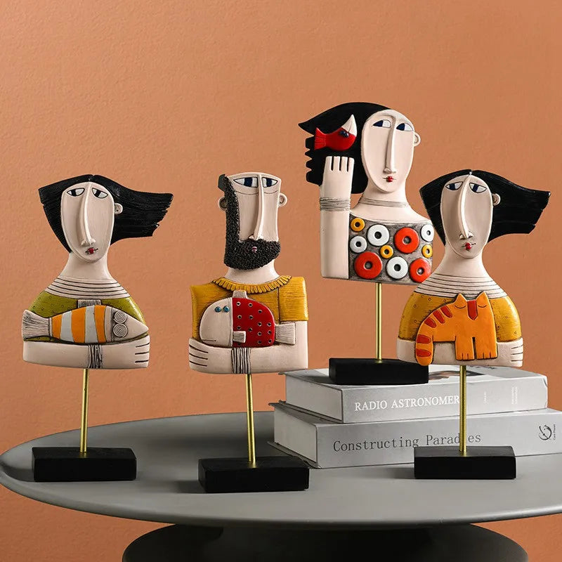 DecorBites™ Abstract People Statue Figure for Living Room Office Decor