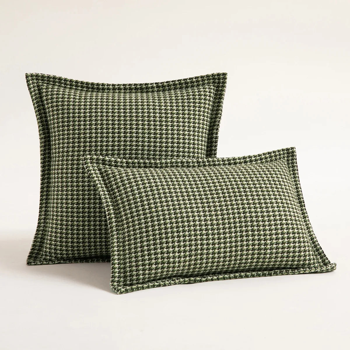 DecorBites™ Green Embroidered Tufted Cushion Cover - Modern Minimalism Art Design