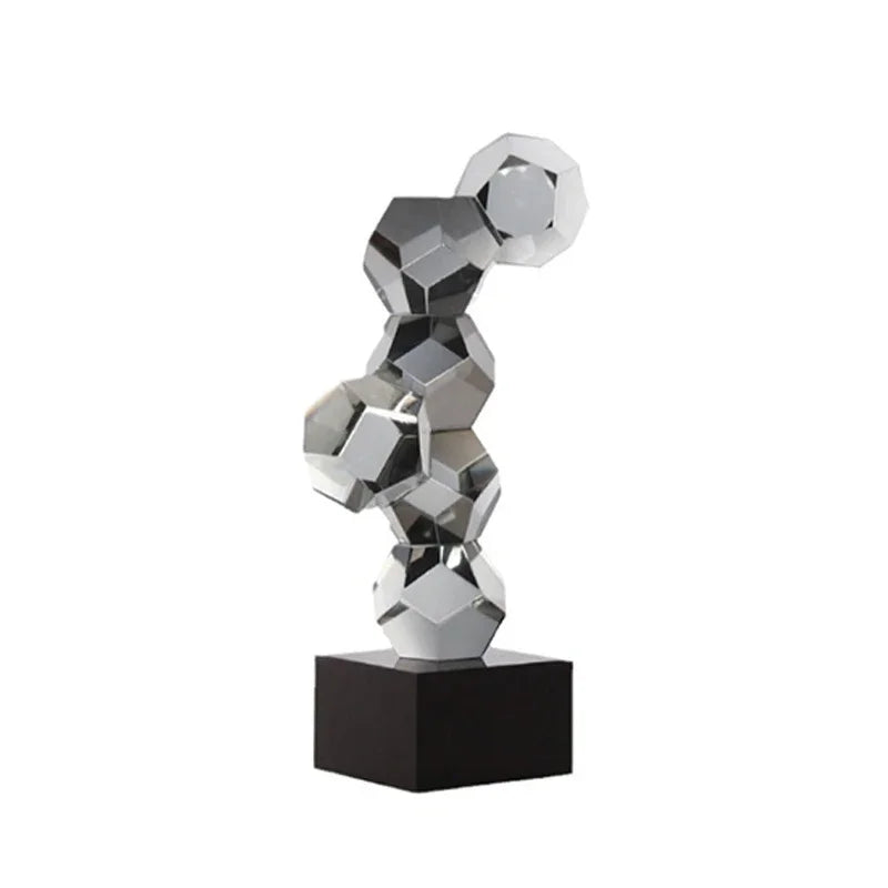 DecorBites™ Geometric Crystal Ball Desk Ornament: Abstract Crafts Crystal Artwork for Aesthetic Room Decor