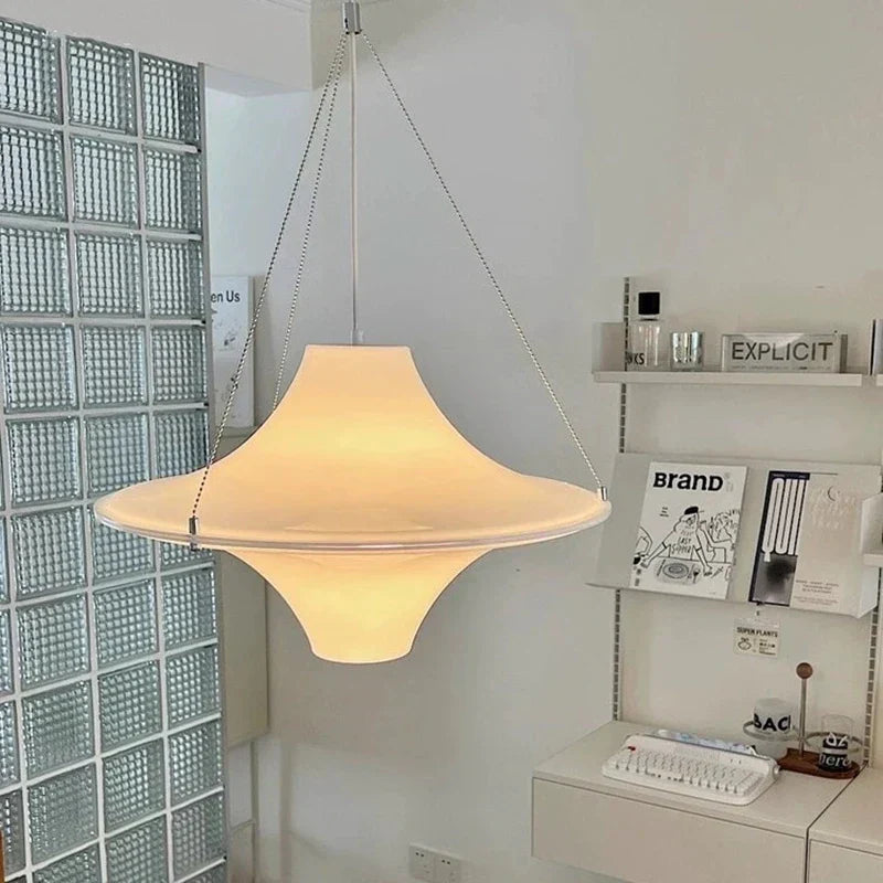 DecorBites™ Cream Acrylic UFO Pendant Light: Modern Home Decor Hanging Lamp