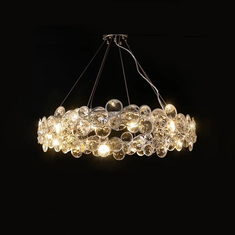 DecorBites™ Crystal Magic Ring Dimmable LED Pendant Light for Living Room & Foyer