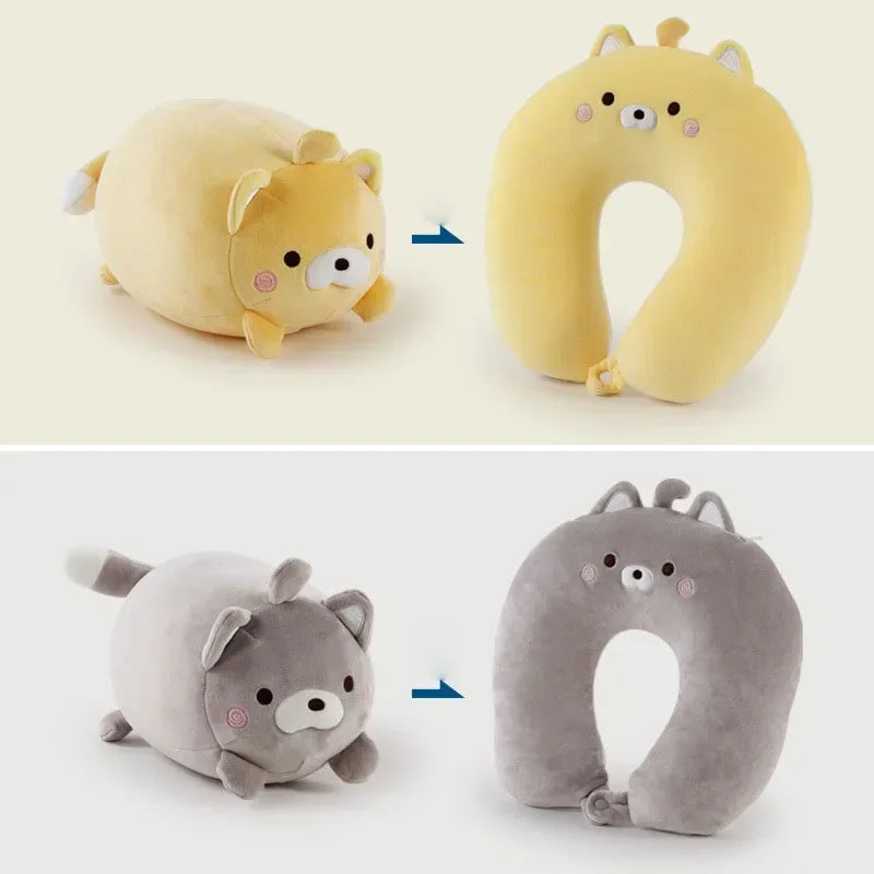 DecorBites™ Cute Plush Animal Neck Pillow for Comfortable Travel & Office Rest