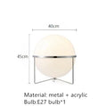DecorBites™ Garrault LED Chrome Metal Ball Floor Lamp with White Acrylic Shade
