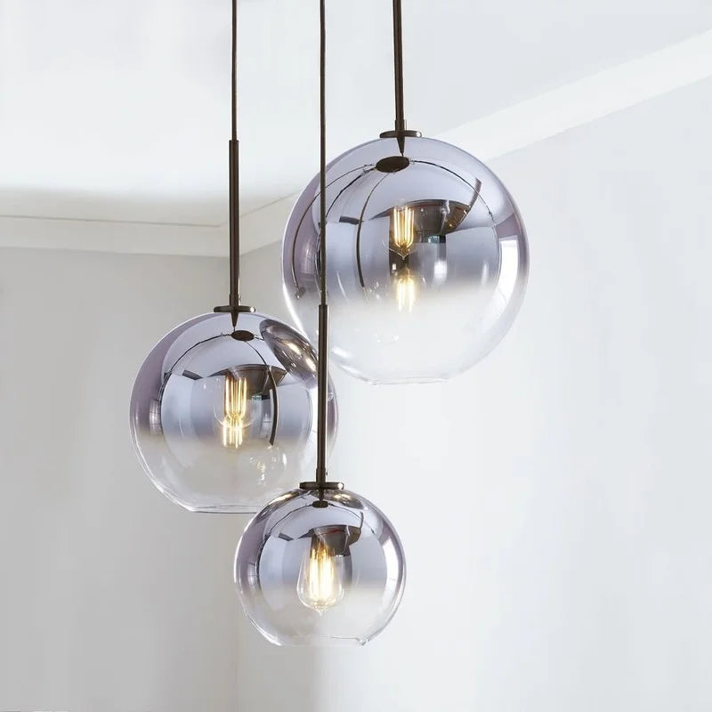 DecorBites™ Gradient Glass Pendant Lamp with LEDs for Living Room, Bedroom - E27