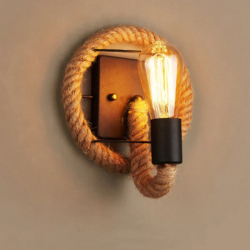 DecorBites™ Hemp Rope Wall Lamp for Home & Commercial Spaces