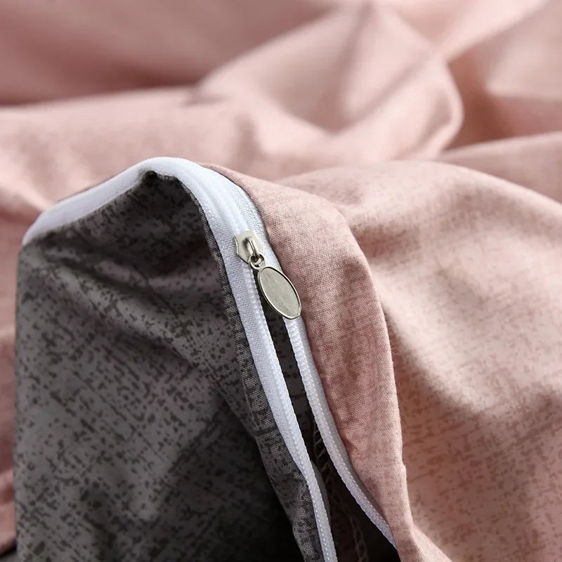 DecorBites™ King Size Duvet Cover Set - Soft Grain Polyester, Plain Design - Queen Bedding