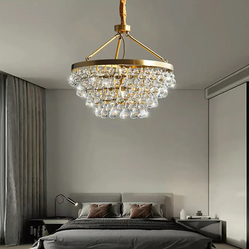 DecorBites™ Black Crystal Bead Ceiling Chandelier - Modern Classic for Living Room & Dining Table