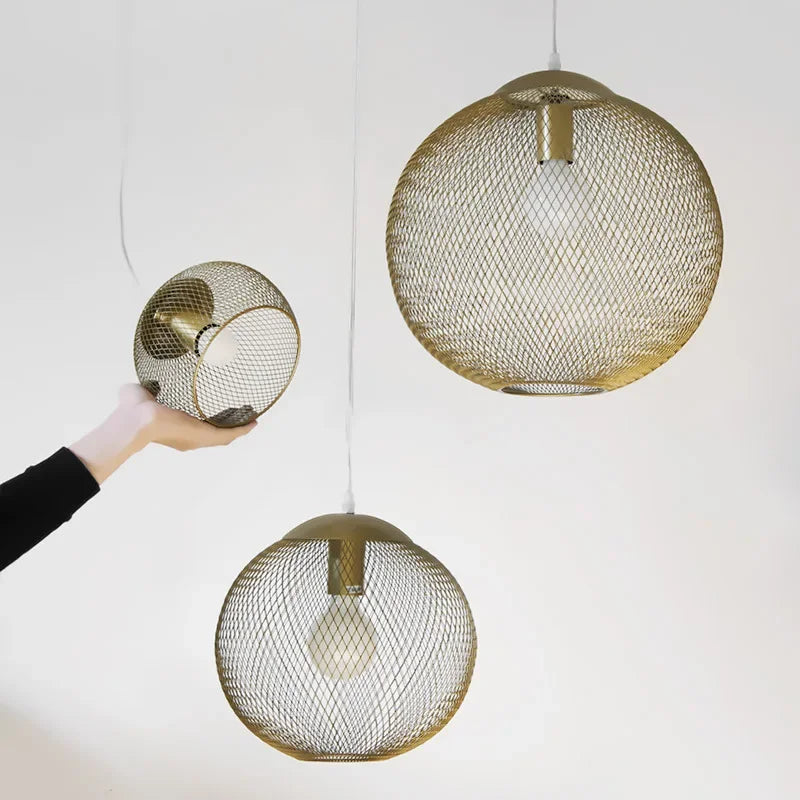 DecorBites™ Golden Birdcage LED Pendant Chandelier for Stylish Lighting in Restaurants, Kitchens, & Stores