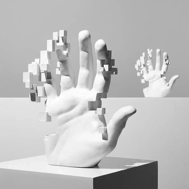 DecorBites™ Abstract Mosaic Sculpture Hand Model Resin Figurine Home Desktop Decor