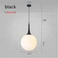 DecorBites™ Glass Ball LED Pendant Lights for Modern Living Room, Black/White Horn Fixtures