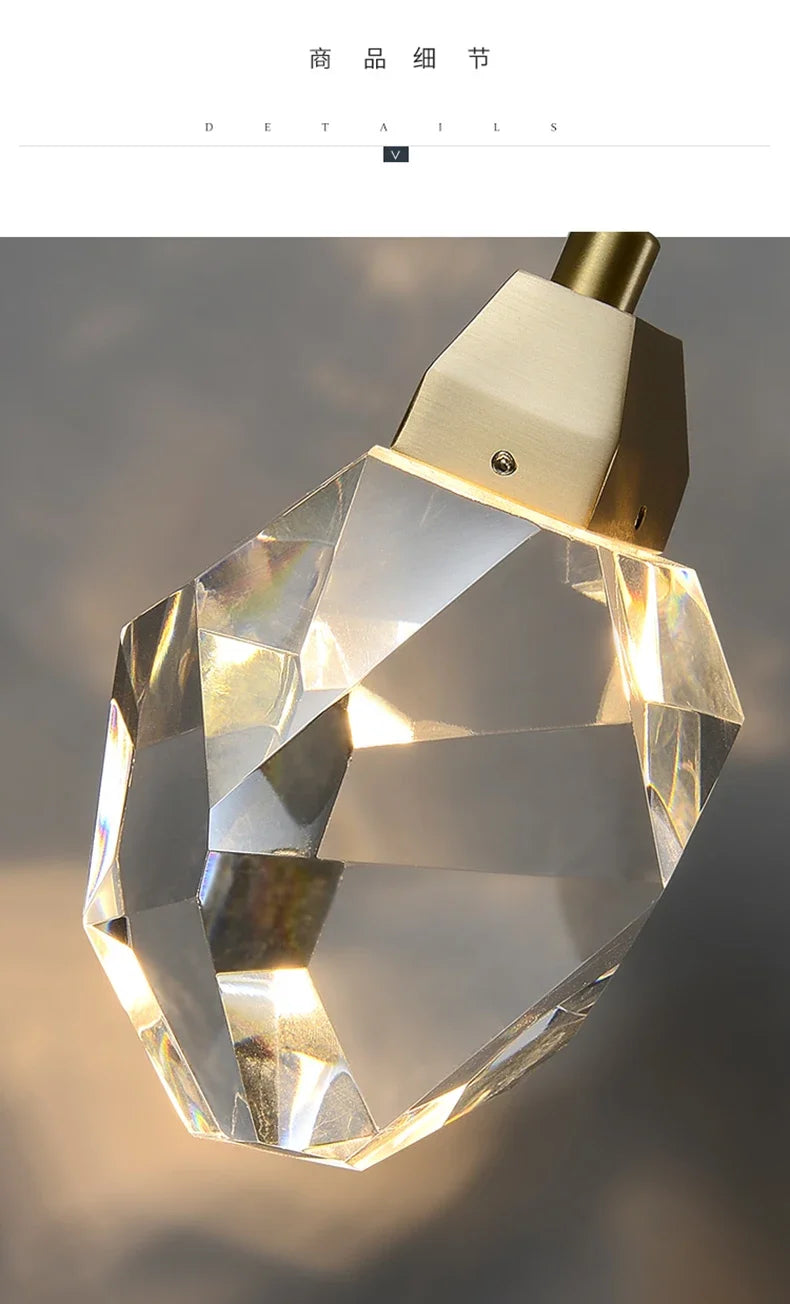DecorBites™ Crystal Nordic LED Wall Sconce Modern Golden Light Fixture for Living Room