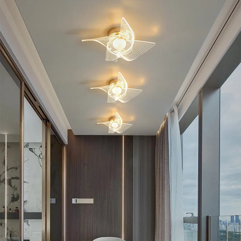 DecorBites™ Gold Acrylic LED Ceiling Light - Modern Nordic Style Lighting for Home Decor