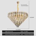 DecorBites™ Crystal Chandelier: Modern Luxury Round Main Lamp for Living Room & Staircase