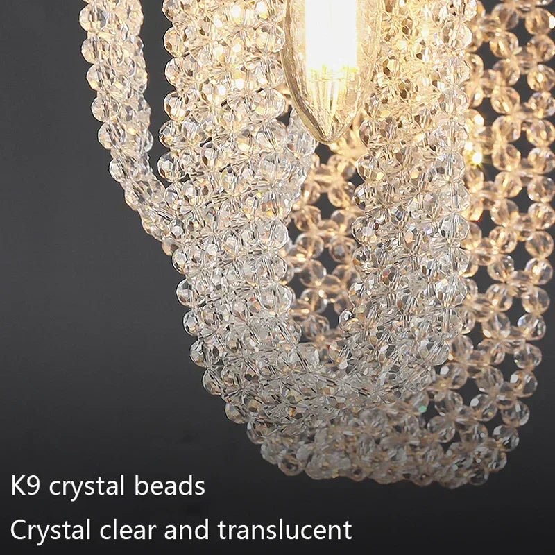 DecorBites™ Crystal Tassel Bedside Pendant Lamp: Luxury Bedroom & Restaurant Lighting