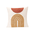 DecorBites™ Gematric Tufted Burnt Orange Half Circle Cushion Cover for Living Room