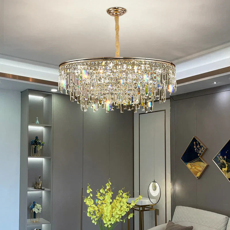 DecorBites™ Crystal LED Chandelier for Living Room, Dining & Bedroom - High-end Luxury Lighting