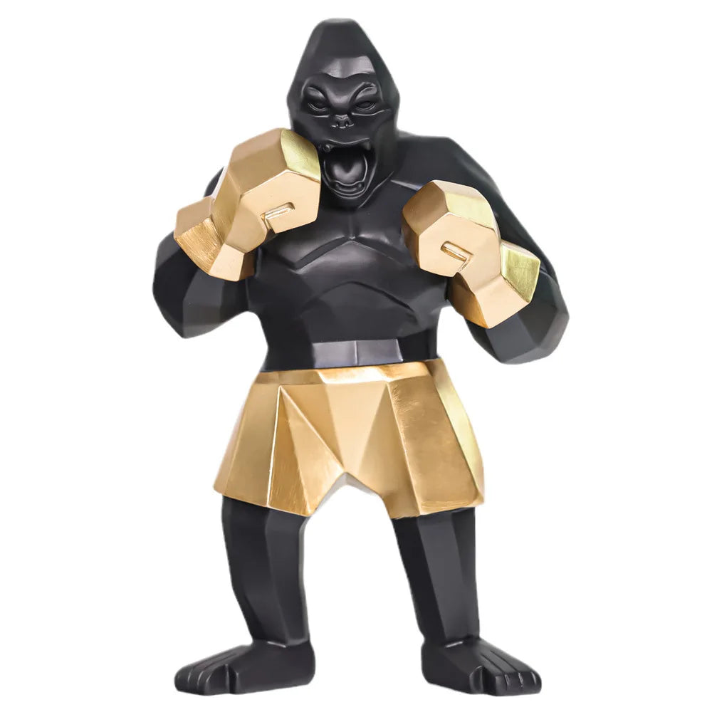 DecorBites™ King Kong Gorilla Sculpture: Nordic Boxer Character Figurine for Desk Decor Craft Gift
