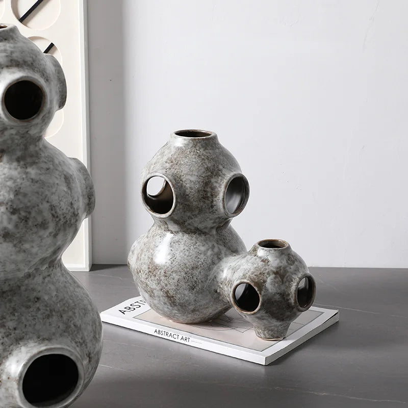 DecorBites™ Abstract Planet Hollow Pipe Ceramic Ornament Figurine - Home Decor Accessory