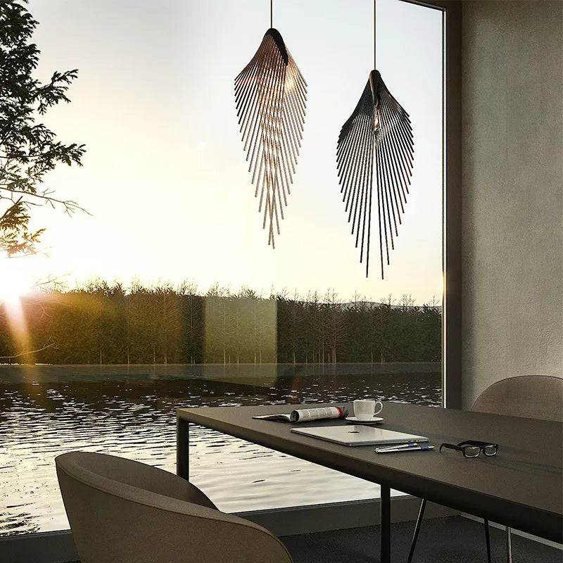 DecorBites™ Leaf Chandelier LED Pendant Light Modern Minimalist Hanging Lamp for Home Decor