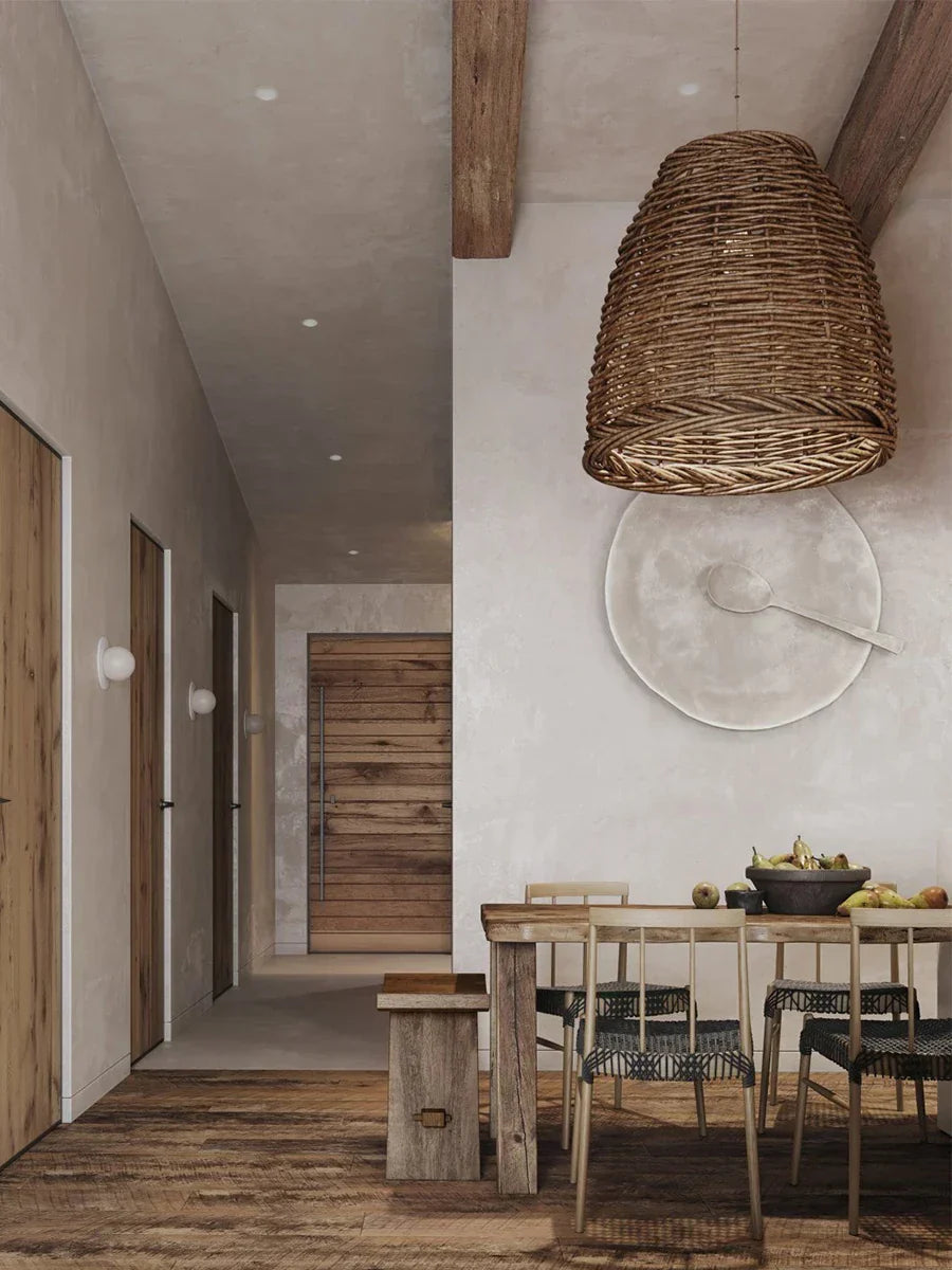 DecorBites™ Handmade Rattan Seaside Resort Pendant Lamp - Wabi Sabi Living Style