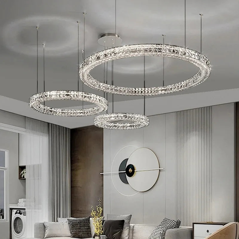 DecorBites™ Crystal LED Chandelier - Modern Luxe Living Room Lighting