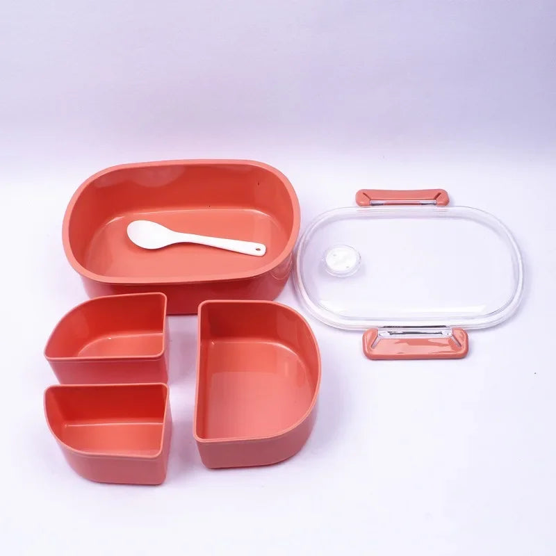 DecorBites™ Fresh-keeping Lunch Box Set for Kids: Three Compartments, Microwave Safe