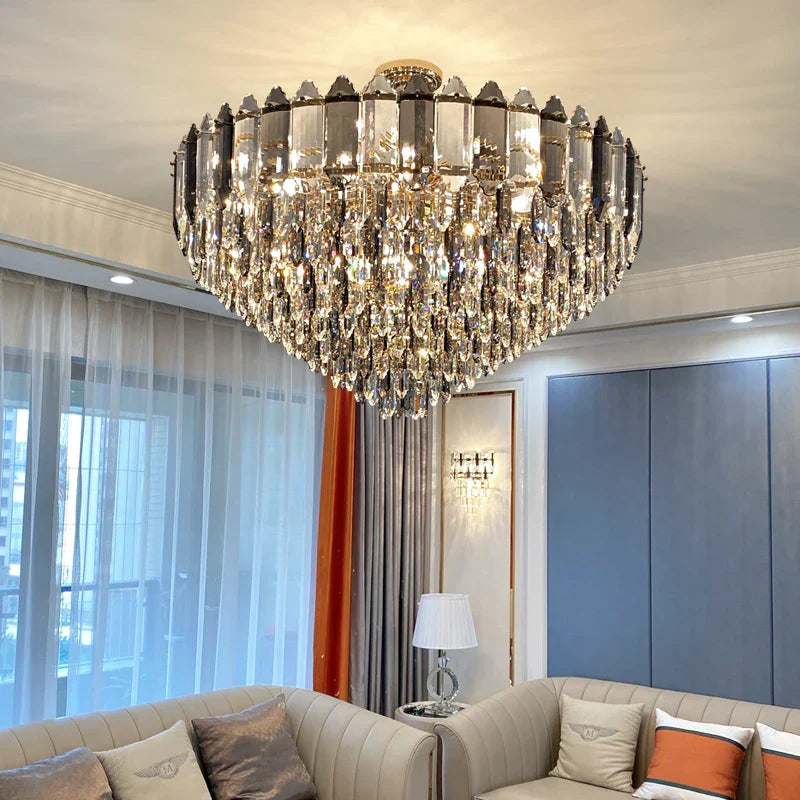 DecorBites™ Crystal Chandelier: Post Modern Luxury Light for Living Room, Bedroom, Kitchen & Dining Room