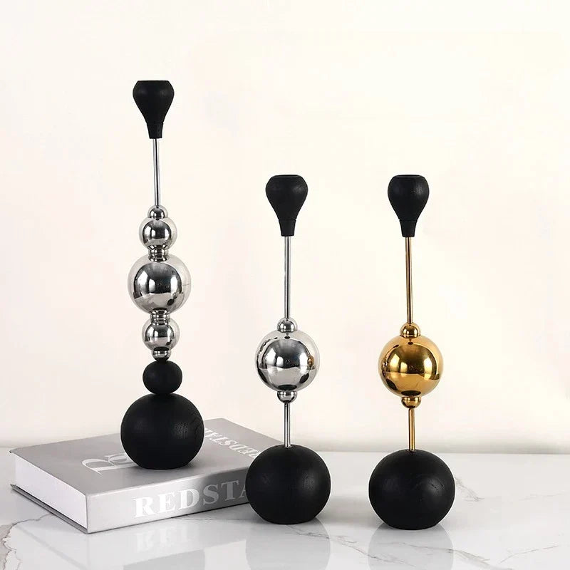DecorBites™ Golden Stainless Steel Candle Holder for Wedding Decor