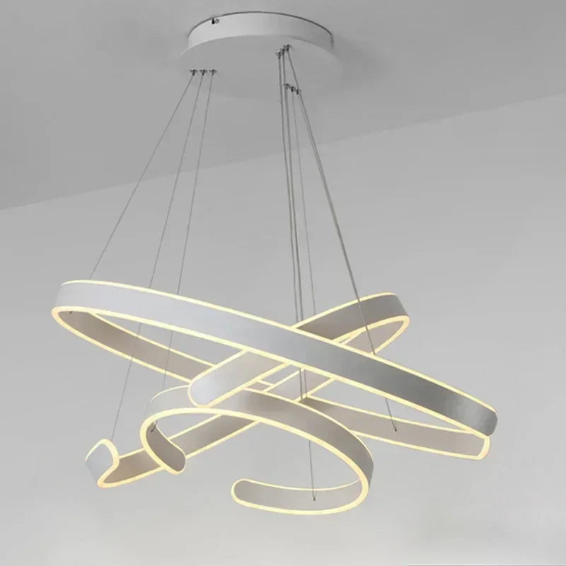 DecorBites™ Geometric Circle Rings LED Pendant Light Fixture
