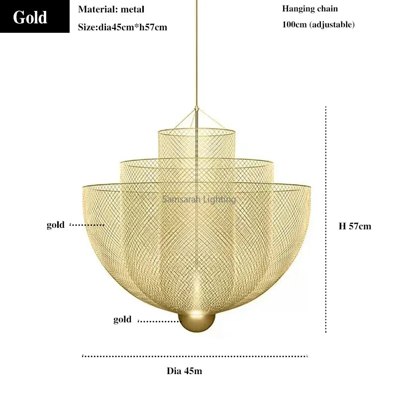 DecorBites™ Geometric Iron Chandelier | Nordic Loft Pendant Light Fixture