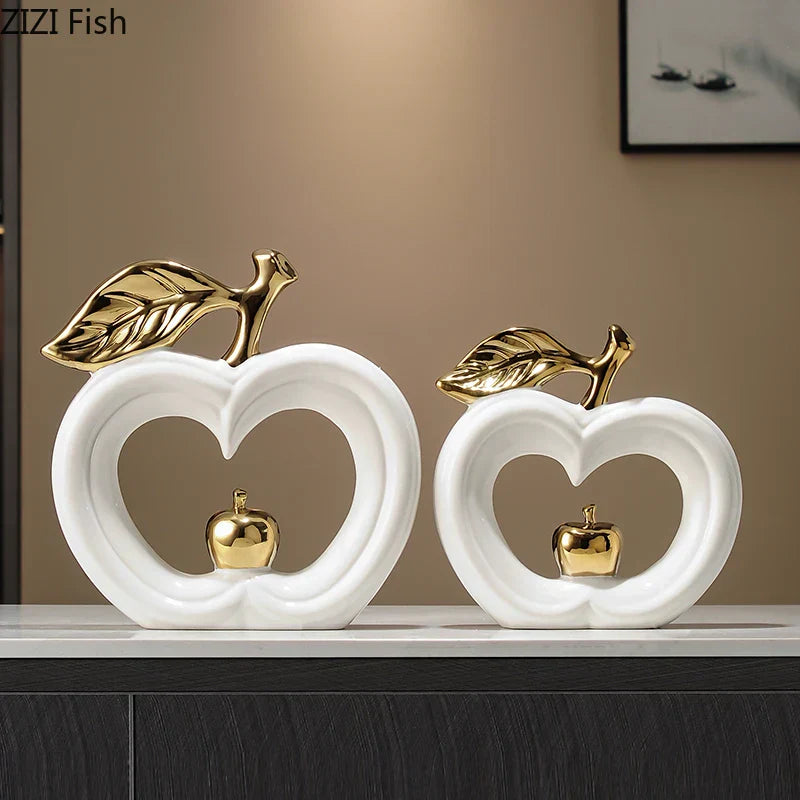 DecorBites™ Gold Pear Ceramic Sculpture Desk Ornament Aesthetics Decor