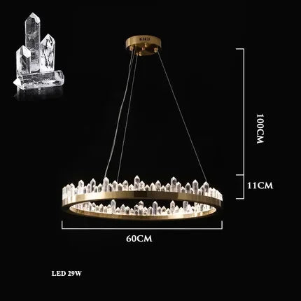 Modern black arrow crystal led chandelier dining room light